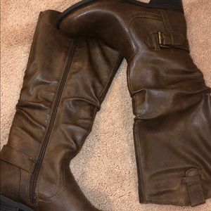 Dark brown riding boots